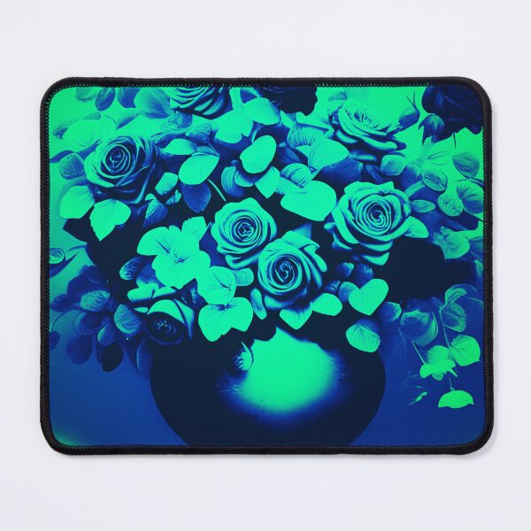 Item preview, Blue and Green Abstract Roses in Vase designed and sold by asurtiumgreen.