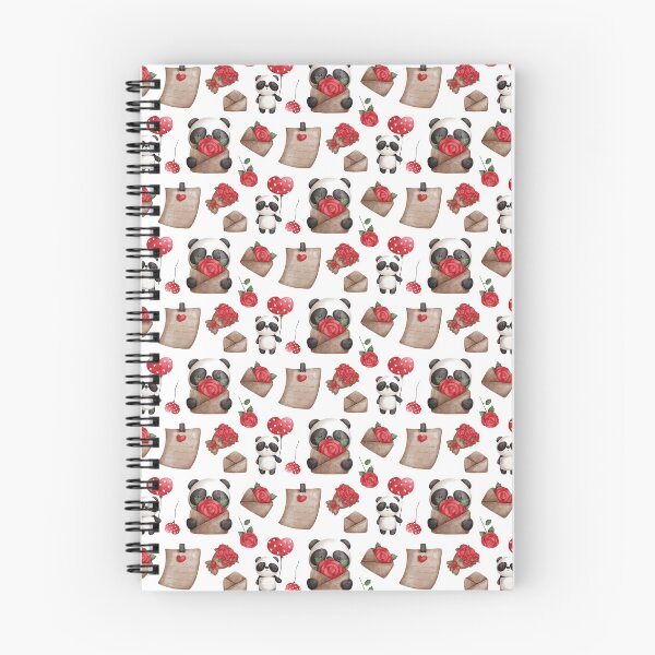 Item preview, Cute Panda Bear Valentine's Day Pattern on White designed and sold by Karen McFarland.