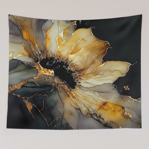 Item preview, Organic Sunflower - Semi Abstract Alcohol Ink Resin Art designed and sold by inkvestor.