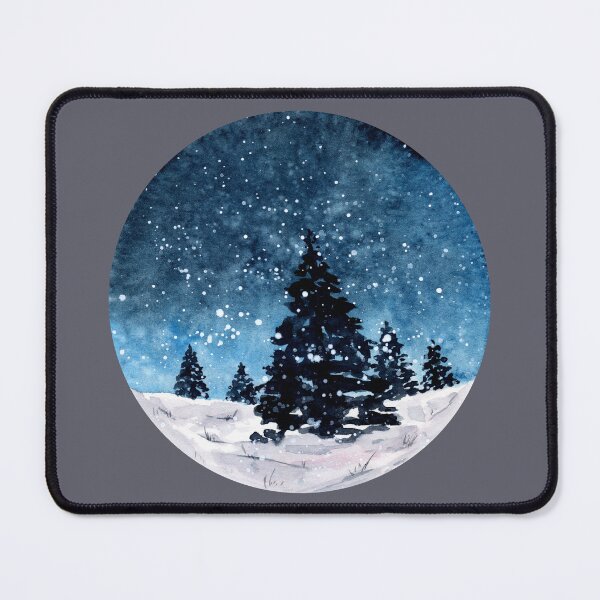 Item preview, Winter Nightsky Forest - Watercolour Painting designed and sold by Pattokarts.