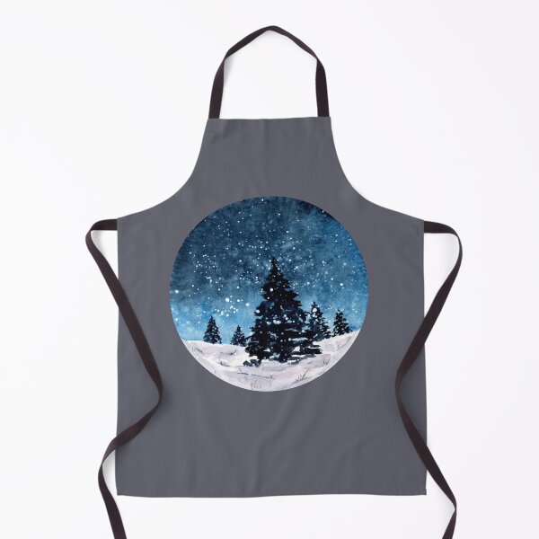 Item preview, Winter Nightsky Forest - Watercolour Painting designed and sold by Pattokarts.
