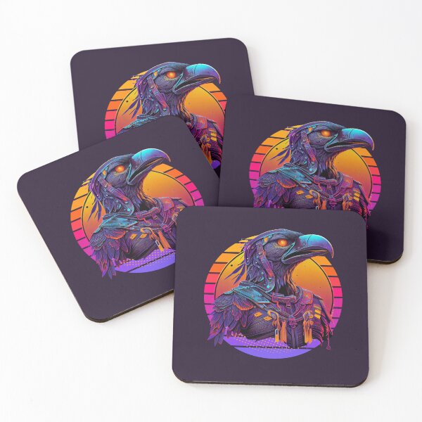 Item preview, Viking Odin Raven Vaporwave Art Print designed and sold by Joyfulimaginery.