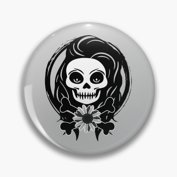 Item preview, Florist Female Skull and Daisy Flower Black Logo designed and sold by Nuletto.