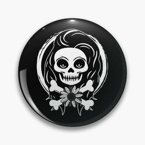 Item preview, Florist Female Skull and Daisy Flower White Logo designed and sold by Nuletto.
