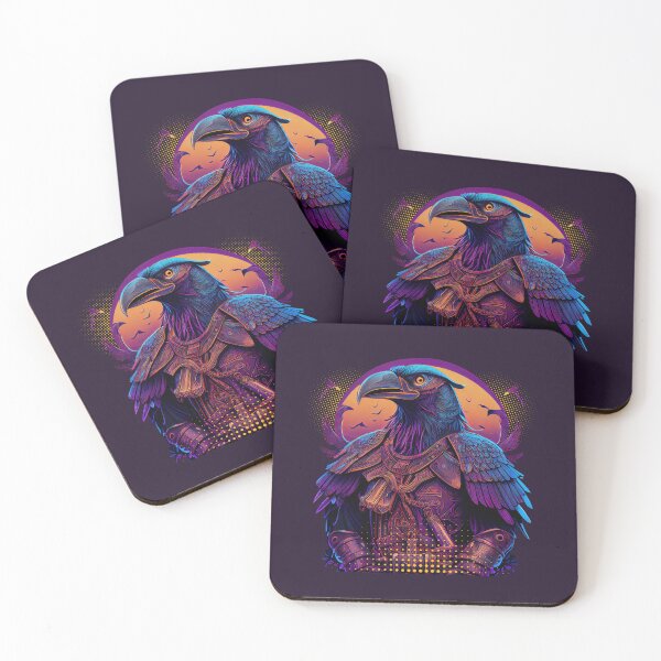 Item preview, Viking Odin Raven Vaporwave Art Print designed and sold by Joyfulimaginery.