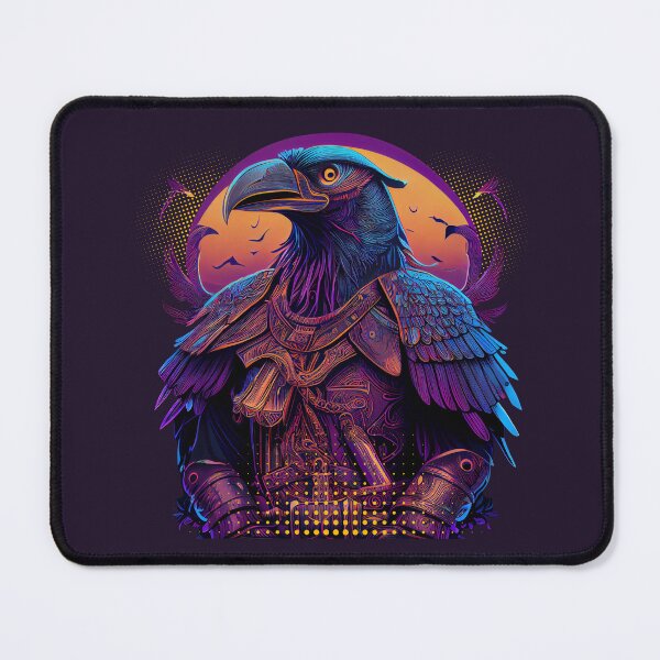 Item preview, Viking Odin Raven Vaporwave Art Print designed and sold by Joyfulimaginery.