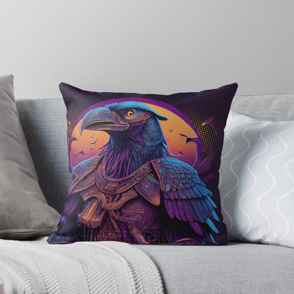 Item preview, Viking Odin Raven Vaporwave Art Print designed and sold by Joyfulimaginery.