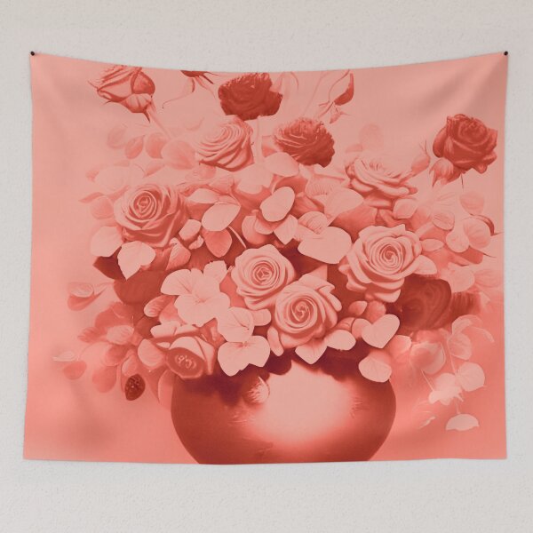 Item preview, Peach Roses in Vase designed and sold by asurtiumgreen.