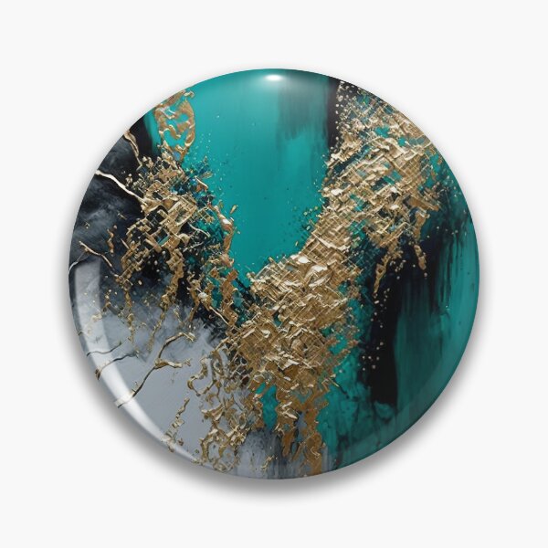 Item preview, Blue and gold abstract acrylic painting on canvas. Liquid marble texture. No.2 designed and sold by ShopThousand.