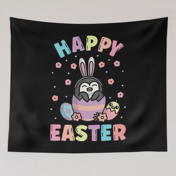 Item preview, Happy Easter Kawaii Bunny Penguin Cute Spring Egg Hunting designed and sold by JokeGysen.