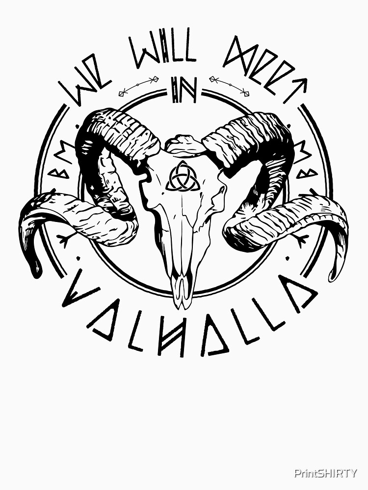 We Will Meet In Valhalla T-Shirt, Valhalla Skull, Thor