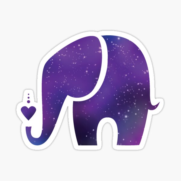 Purple Space Elephant Sticker