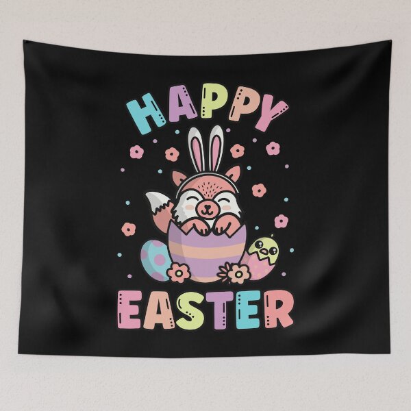 Item preview, Happy Easter Kawaii Bunny Fox Cute Spring Egg Hunting designed and sold by JokeGysen.