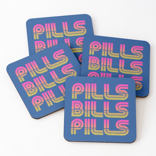 Item preview, Pharmacy Humor Selling Pills to Pay the Bills Retro Pink to Yellow designed and sold by RxBlockhead.