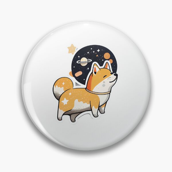 Item preview, yellow dog breathing in space with starts planet sticker designed and sold by Color Concept.