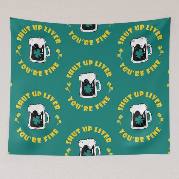 Item preview, Dark Beer Drinking Saint Patricks Shut Up Liver T-Shirt designed and sold by zedbubblez.