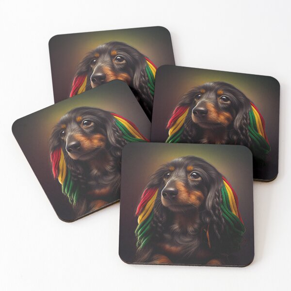 Item preview, Cute Rasta Dachshund dog portrait #3 designed and sold by Artistic Pandas.