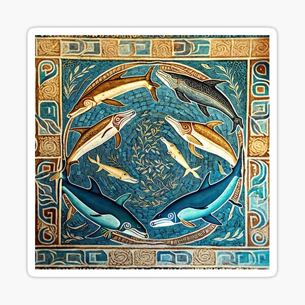 Item preview, Minoan Mosaic Fresco - Bronze Age Crete - Ancient Cretan History designed and sold by Styrman.
