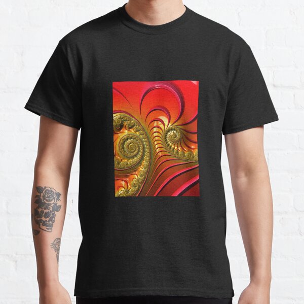 Tequila Sunrise - Summery Orange Yellow and Gold Tropical Fractal Classic T-Shirt
