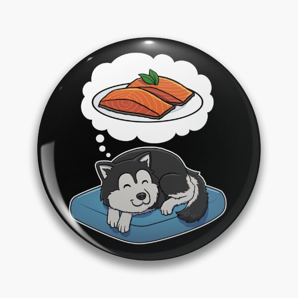 Aperçu de l'œuvre Alaskan Malamute dreaming about Salmon créée et vendue par DoggieDelights.