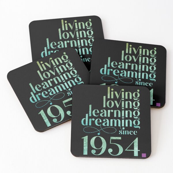 Item preview, Living loving learning dreaming 1954, elegant year of birth design designed and sold by themoniae.