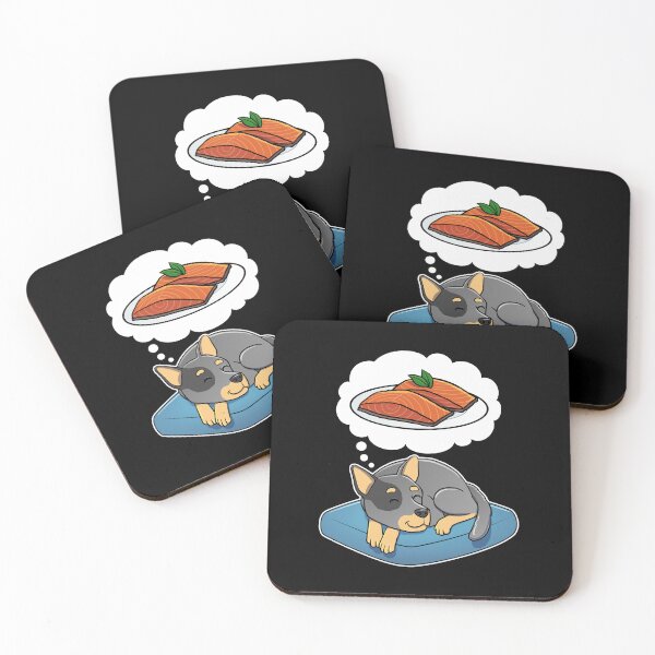 Item preview, Australian Cattle Dog dreaming about Salmon designed and sold by DoggieDelights.