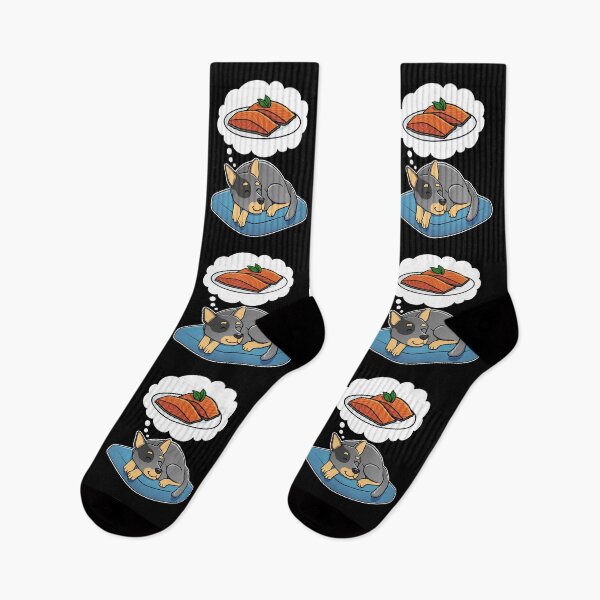 Item preview, Australian Cattle Dog dreaming about Salmon designed and sold by DoggieDelights.