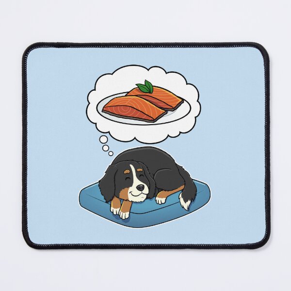 Artikelvorschau, Bernese Mountain Dog dreaming about Salmon entworfen und verkauft von DoggieDelights.