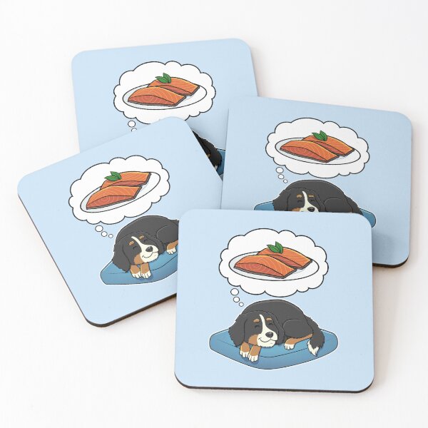 Artikelvorschau, Bernese Mountain Dog dreaming about Salmon entworfen und verkauft von DoggieDelights.