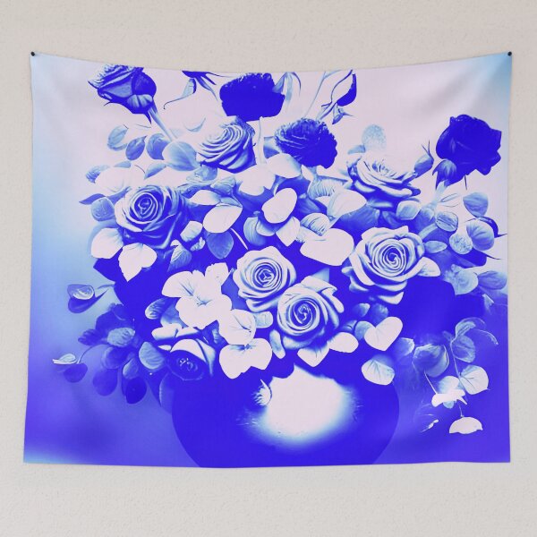 Item preview, Cobalt Blue and White Roses in Vase designed and sold by asurtiumgreen.