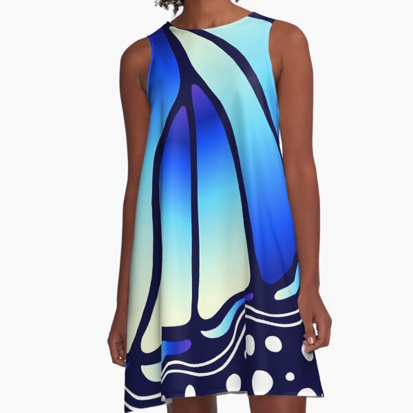 Beautiful Butterfly - Blue A-Line Dress