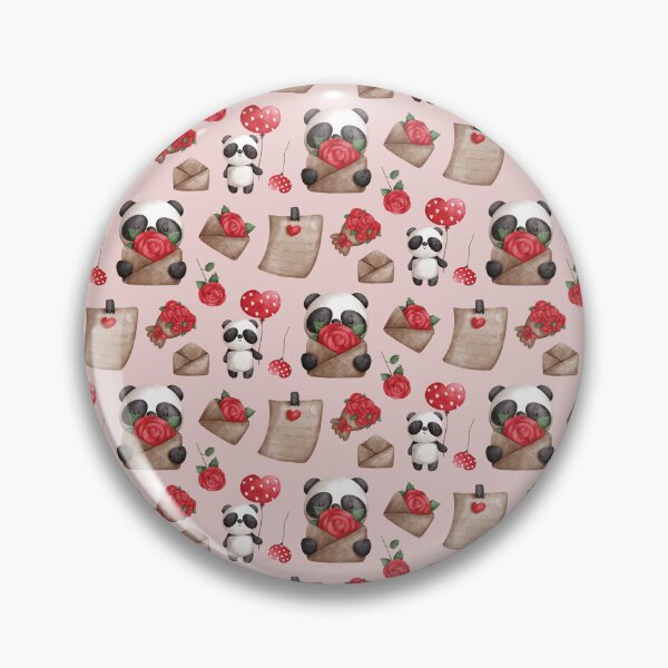 Item preview, Cute Panda Bear Valentine's Day Pattern on Pink designed and sold by Karen McFarland.