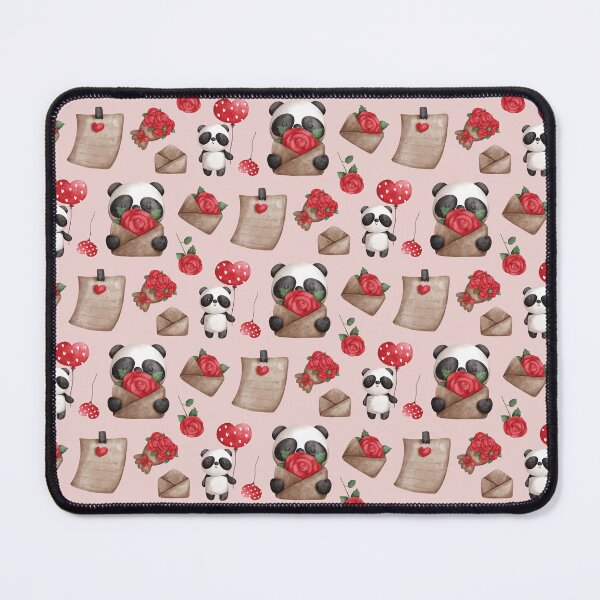 Item preview, Cute Panda Bear Valentine's Day Pattern on Pink designed and sold by Karen McFarland.