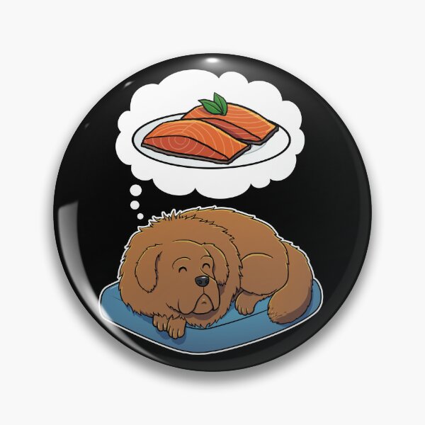 Item preview, Tibetan Mastiff dreaming about Salmon designed and sold by DoggieDelights.