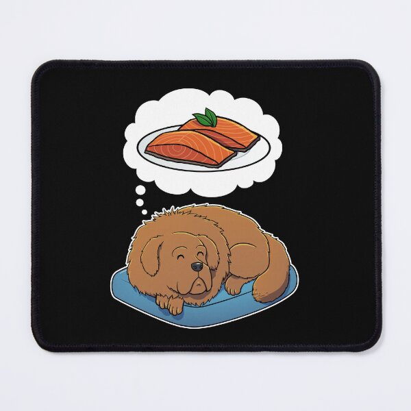 Item preview, Tibetan Mastiff dreaming about Salmon designed and sold by DoggieDelights.