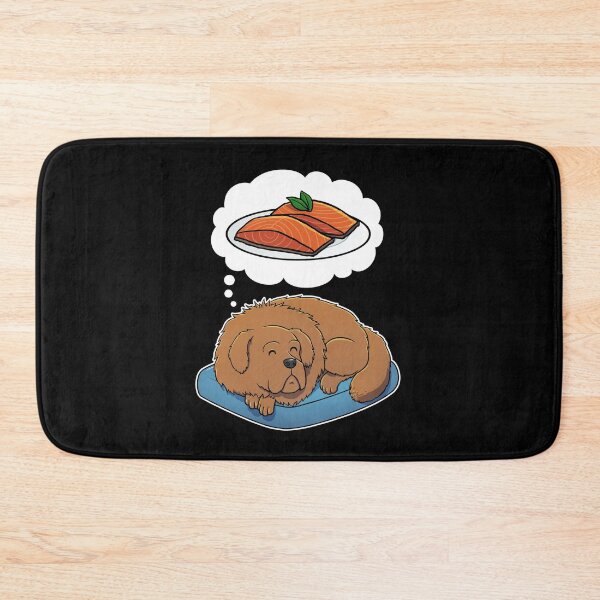 Item preview, Tibetan Mastiff dreaming about Salmon designed and sold by DoggieDelights.