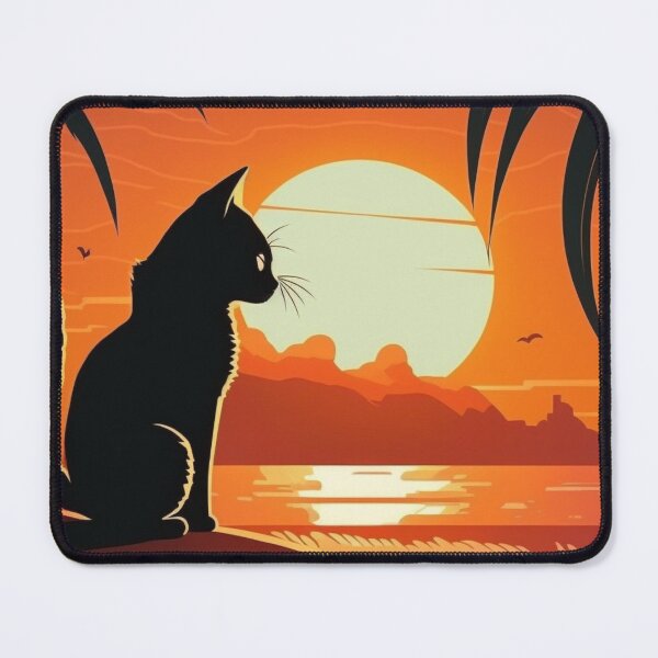 Item preview, Cat Looking At Sunset designed and sold by Paintandgo.