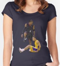 Allen Iverson Steps Over Tyronn Lue Low Poly Women's Fitted Scoop T-Shirt