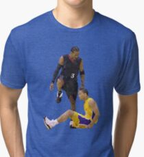 Allen Iverson Steps Over Tyronn Lue Low Poly Tri-blend T-Shirt