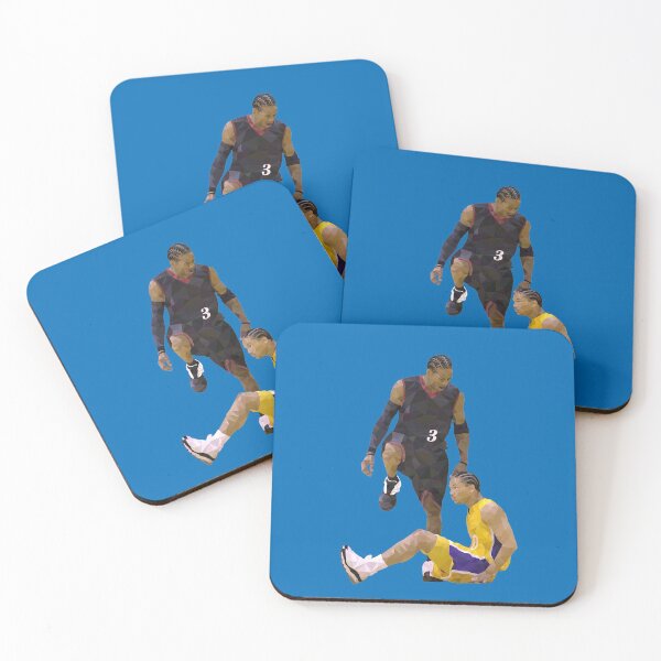 Allen Iverson Steps Over Tyronn Lue Low Poly Coasters (Set of 4)