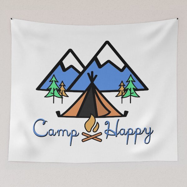Item preview, Camp Happy - Camping, Happy Camper, Outdoors, Nature, Tent camping, RV camping, Backpacking  designed and sold by VisionQuestArts.