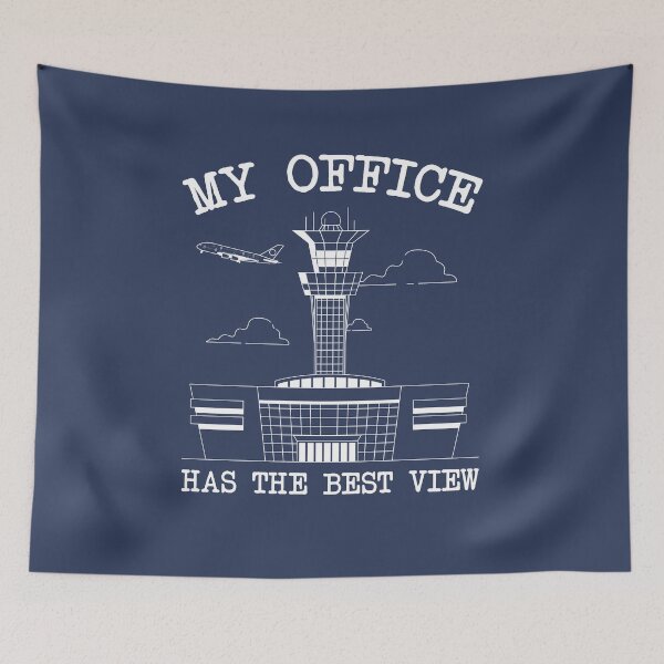 Item preview, Funny Air Traffic Controller Office Airport Tower - Navy Background designed and sold by Ikaroots.