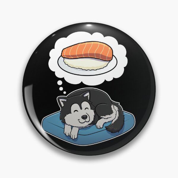 Aperçu de l'œuvre Alaskan Malamute dreaming about Sashimi créée et vendue par DoggieDelights.