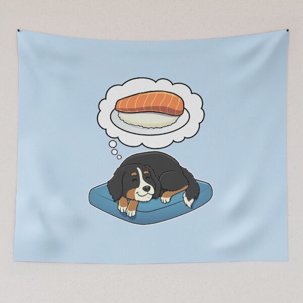 Artikelvorschau, Bernese Mountain Dog dreaming about Sashimi entworfen und verkauft von DoggieDelights.