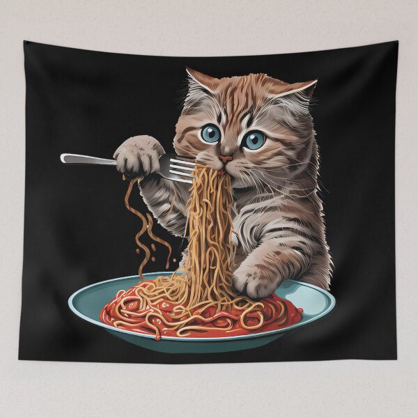 Item preview, Funny Cat Eating Spaghetti  designed and sold by Med ing.
