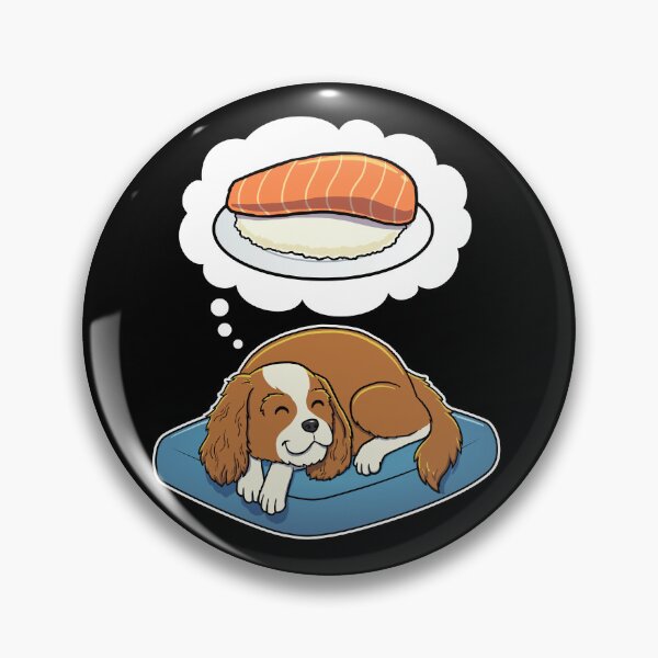 Artikelvorschau, Cavalier King Charles Spaniel dreaming about Sashimi entworfen und verkauft von DoggieDelights.