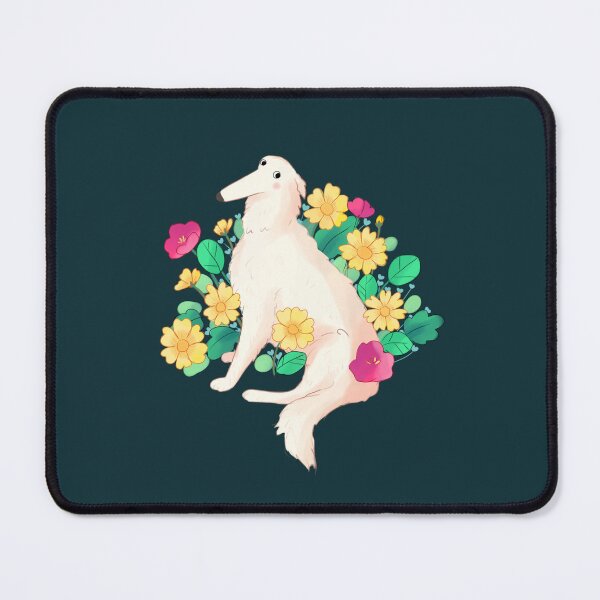 Item preview, Borzoi and flowers art designed and sold by Mayarart.