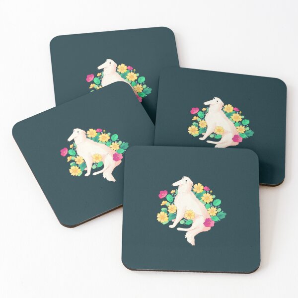 Item preview, Borzoi and flowers art designed and sold by Mayarart.