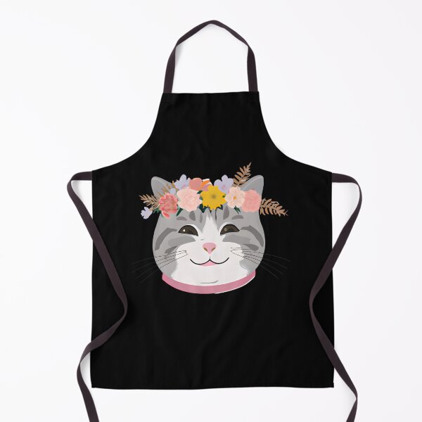 Item preview, Cute Cat Meow with crown floral vintage designed and sold by BOHOVIN.