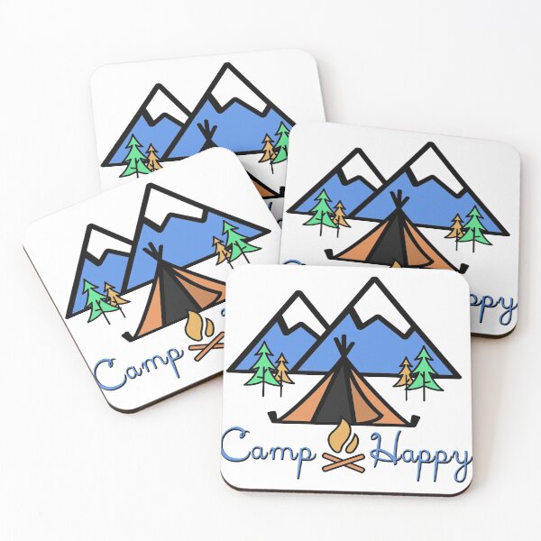 Item preview, Camp Happy - Camping, Happy Camper, Outdoors, Nature, Tent camping, RV camping, Backpacking  designed and sold by VisionQuestArts.